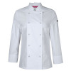 Ladies Snap Button Chef Long Sleeve Jackets White